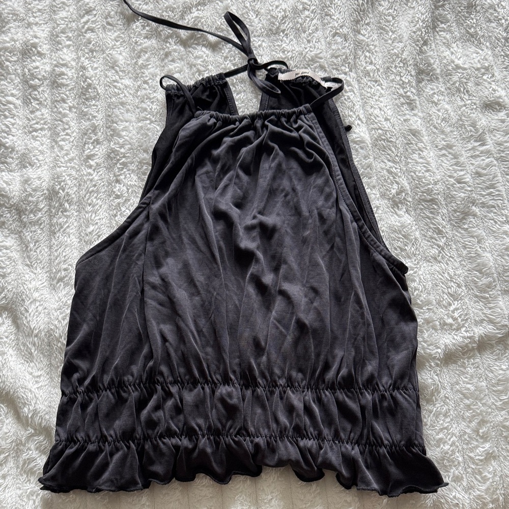 Black Tie High Neck Tank Top